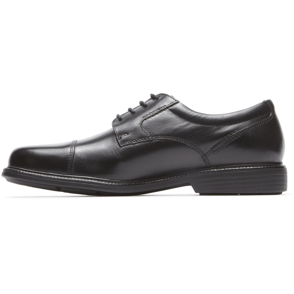 Rockport Mens Oxfords Black - Charles Road Cap Toe - UK 136-ZONJKI